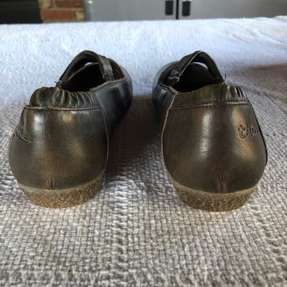 Taos Mary Jane Ballet Flats 37 6-6.5 Brown Leather Slip On 37 6-6.5 Casual Chic - Picture 4 of 11